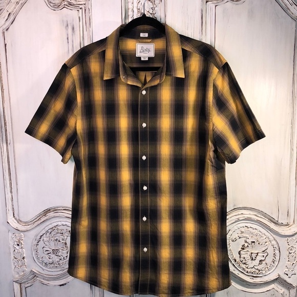 Men’s Bixby Nomad Made in India Slim Cut Short Sleeve Button Down Shirt Size L - Picture 1 of 11